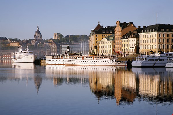 View of Stockholm harbour in the morning