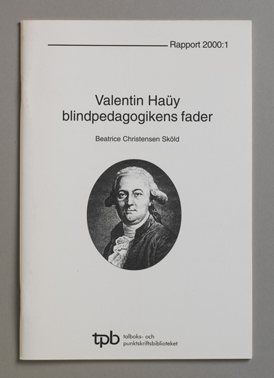 Omslag till rapport om Valentin Haüy. 